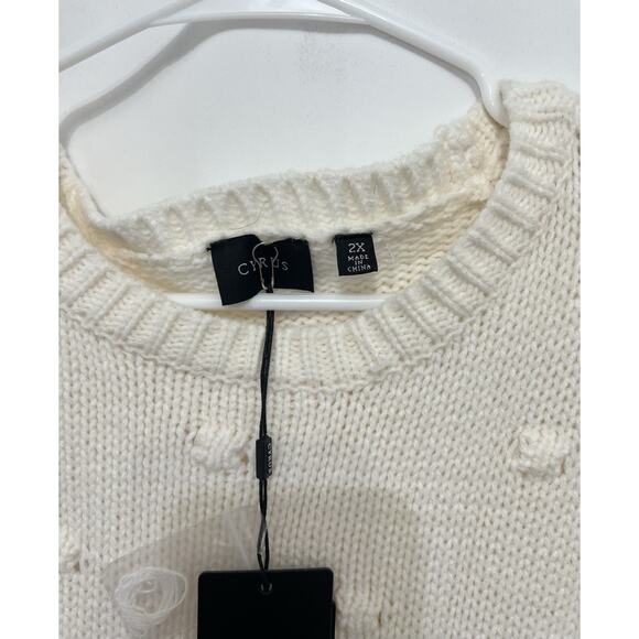 New Women’s Cyrus NYC Sweater 2X Cream Popcorn - Picture 5 of 6